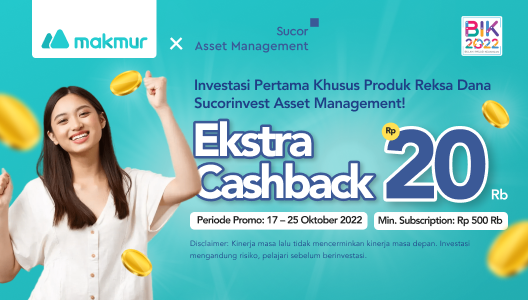Promo Oktober 2022, Ekstra Cashback Rp 20.000 di Bulan Inklusi Keuangan bersama Sucorinvest Asset Management