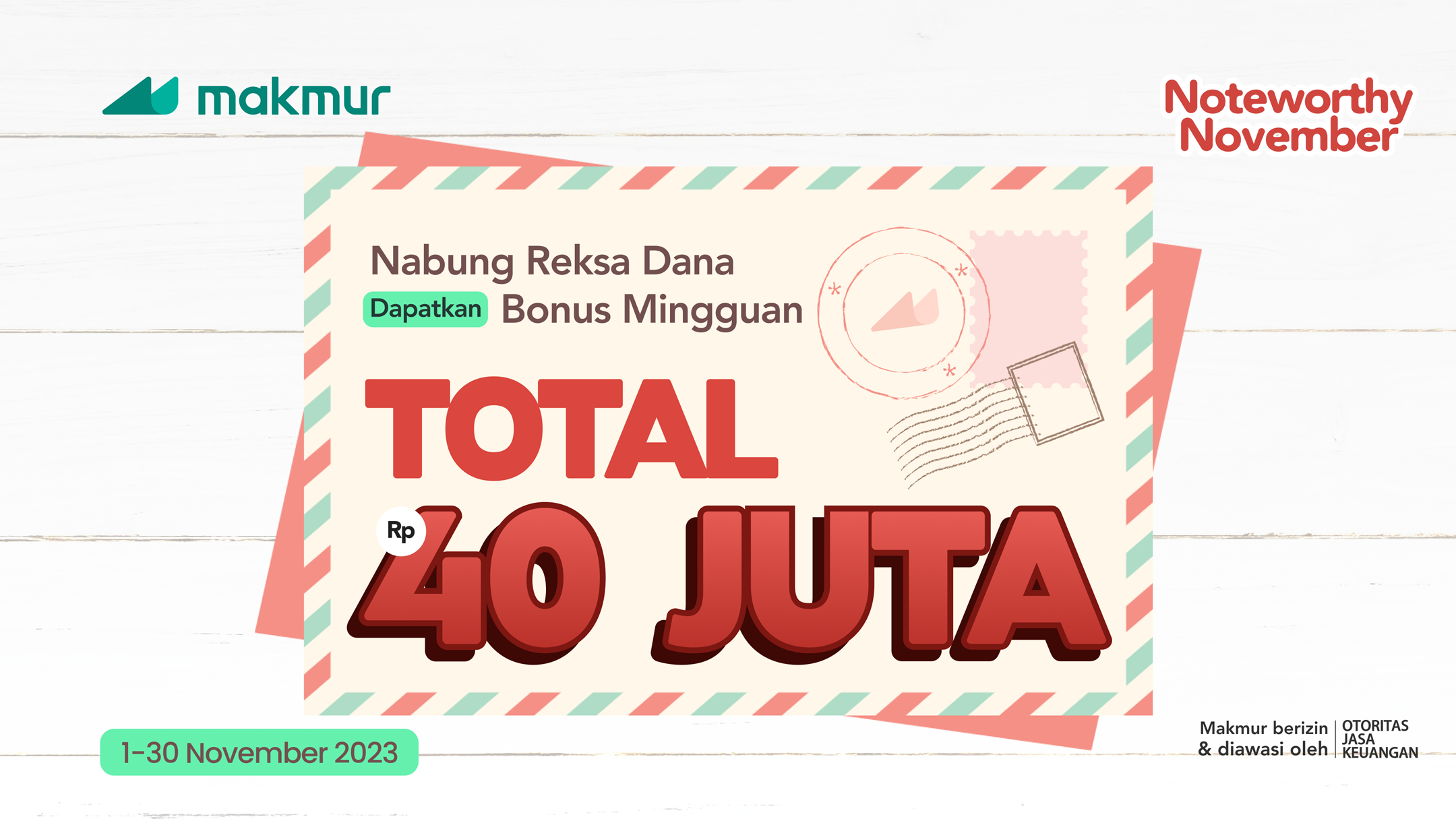 Promo Noteworthy November 2023, dapatkan Bonus Mingguan hingga Rp 40 Juta!