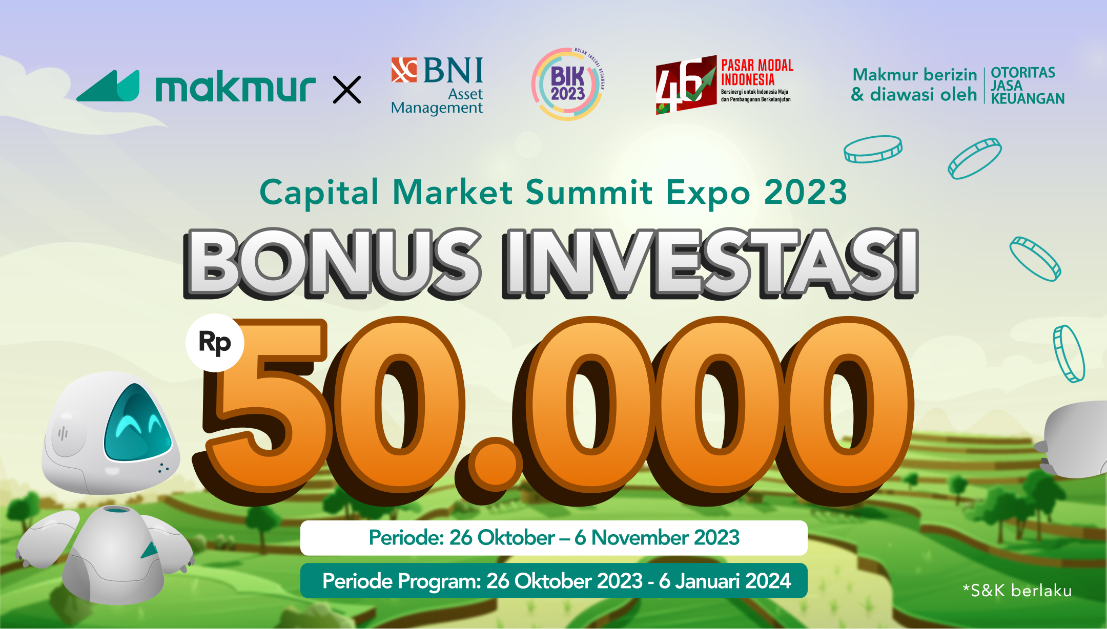 Promo Capital Market Summit Expo 2023, Bonus Investasi Rp 50 Ribu!