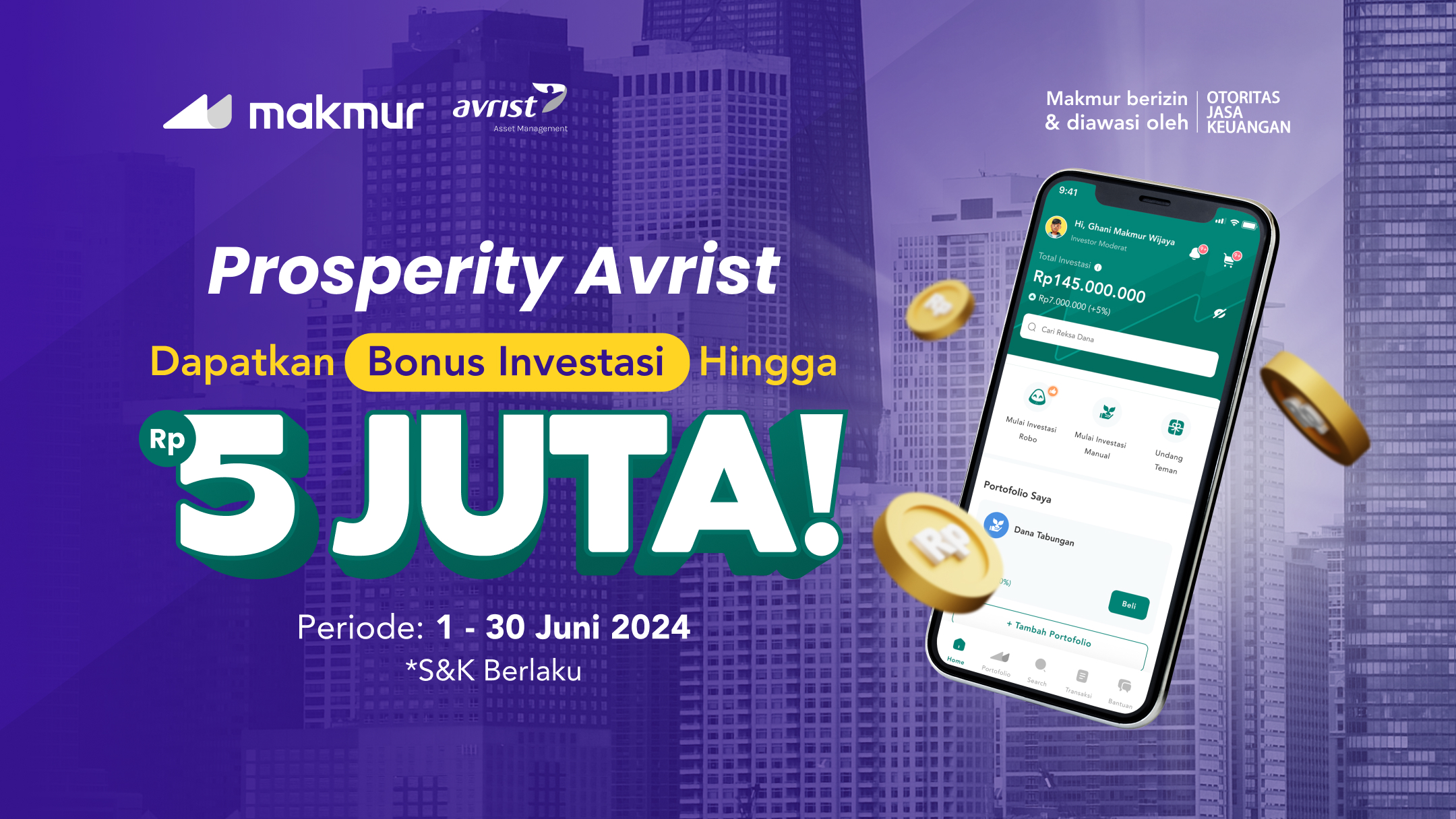 Promo Prosperity Avrist Juni 2024, Bonus Investasi hingga Rp 5 Juta!