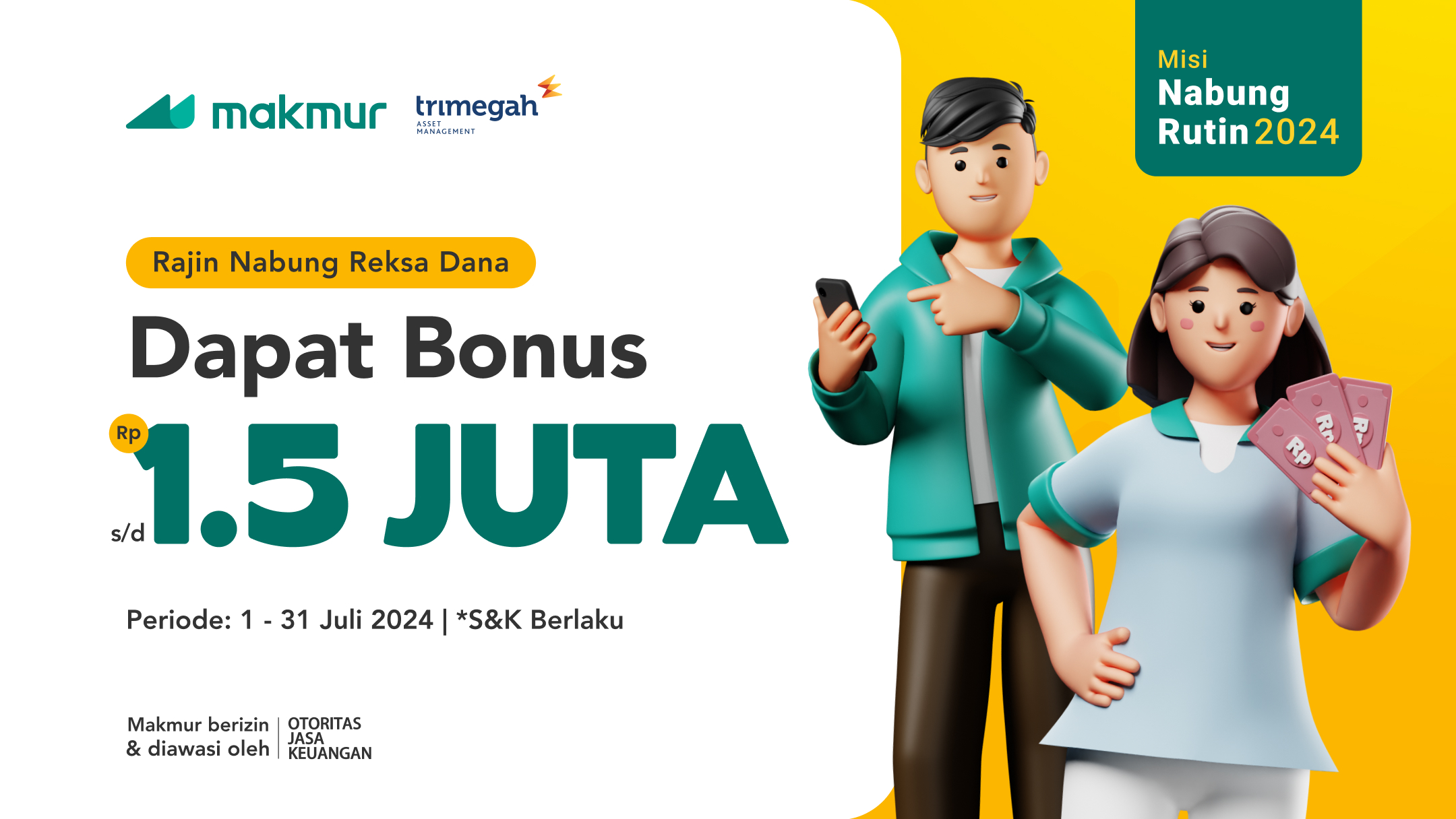 Promo Nabung Rutin Trimegah Juli 2024, dapatkan bonus Reksa Dana hingga Rp 1.500.000!