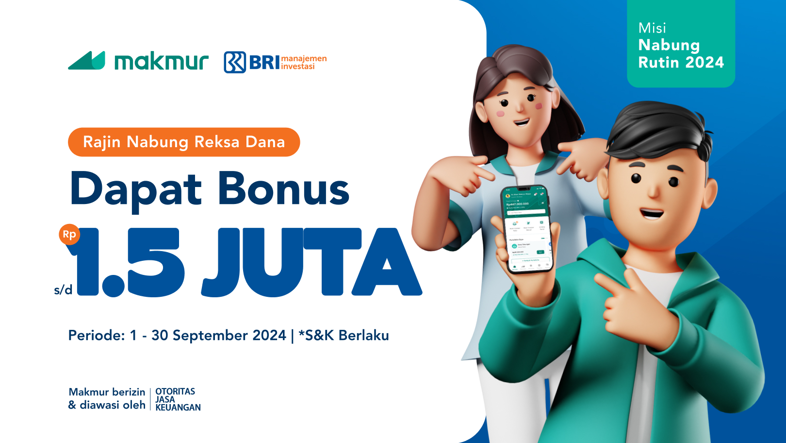 Promo Nabung Rutin BRI September 2024, dapatkan bonus Reksa Dana hingga Rp 1.500.000!
